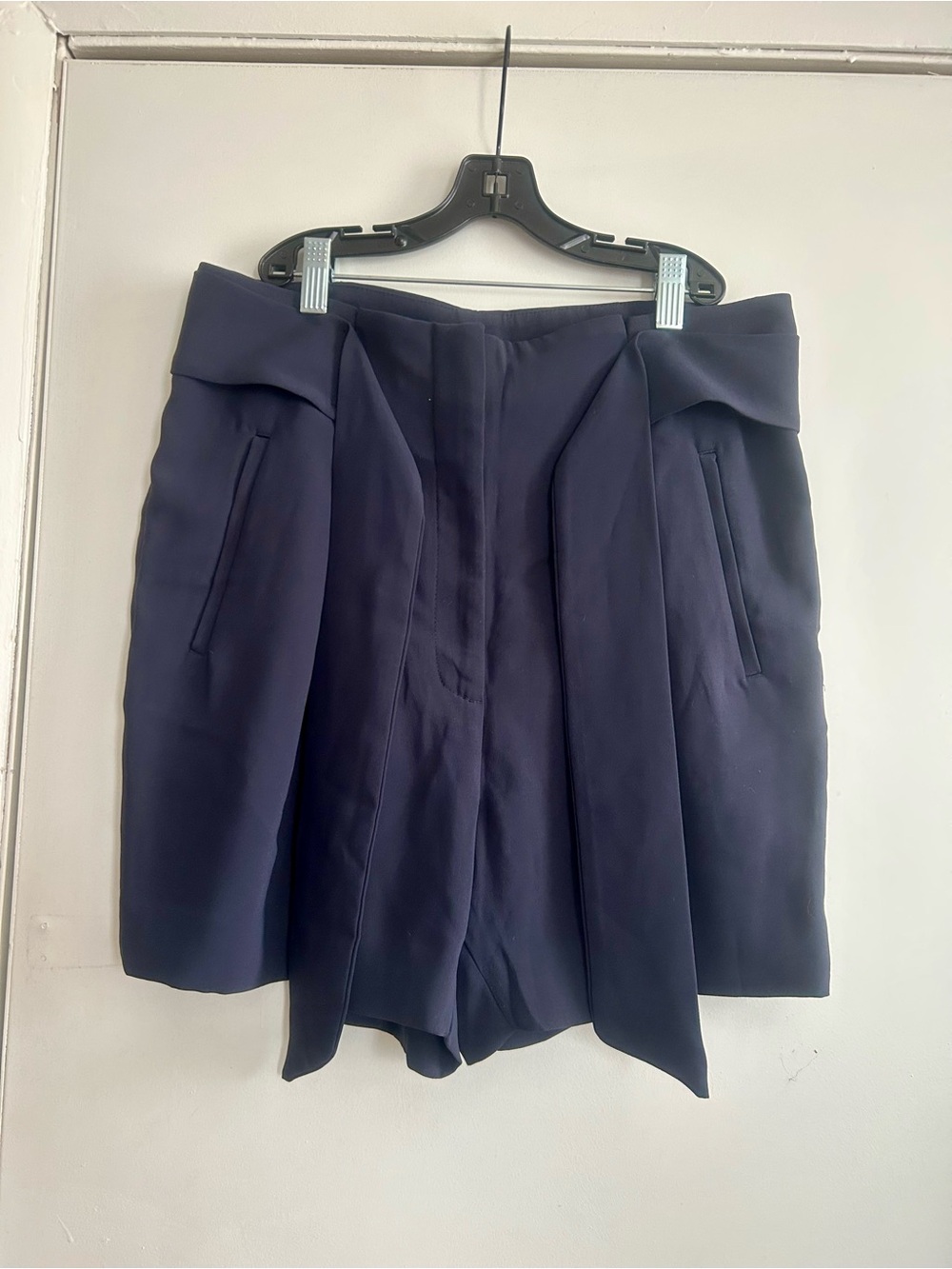H&M Navy High-Waist Dress Shorts